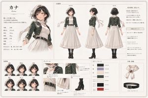 Kana Anime Character Reference Sheet