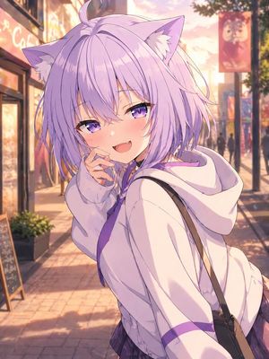 Lavender Catgirl at Sunset Street