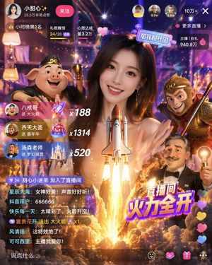 Live Stream UI Mockup with 3D Effects