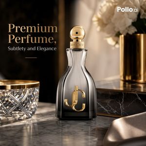 Luxury Perfume Ad on Marble Vanity