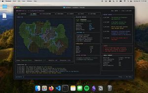 Mac Terminal World Sim UI