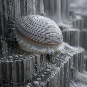 Macro Shell Jelly on Wet Basalt