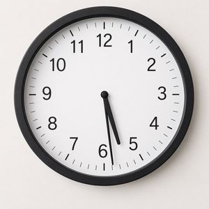Minimal Analog Wall Clock at 05:29