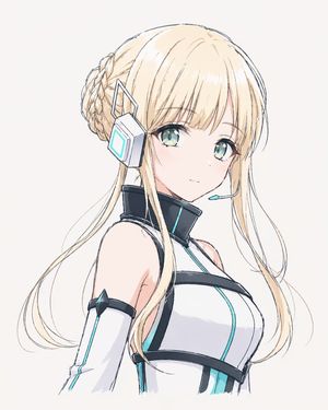 Minimal Futuristic Anime Girl Portrait