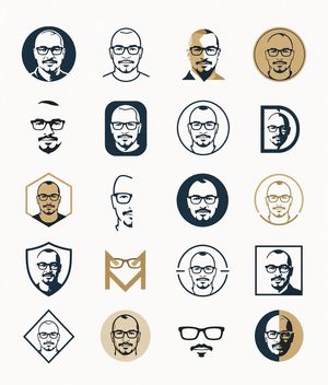 Minimal Male Avatar Logo Grid