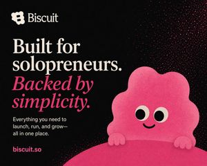 Minimal SaaS Poster with Pink Mascot