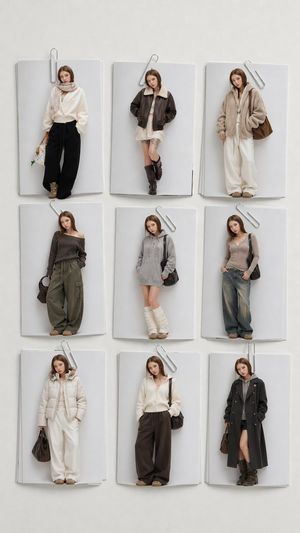 Minimalist 9-Look Fashion Collage