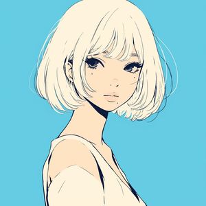 Minimalist Anime Girl Side Profile