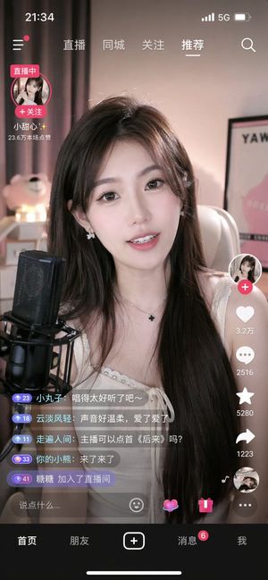 Mobile Live Streaming App Interface