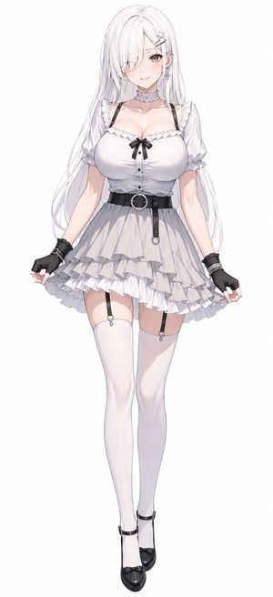 Monochrome Anime Gothic Dress Girl