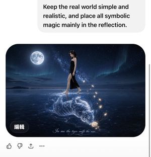 Moonlit Woman and Tiger Reflection