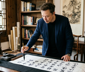 Musk Writing Chinese Calligraphy