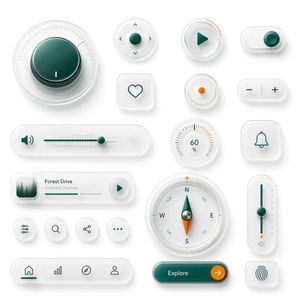 Neumorphic Glass UI Kit Board