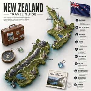 New Zealand Travel Guide Poster