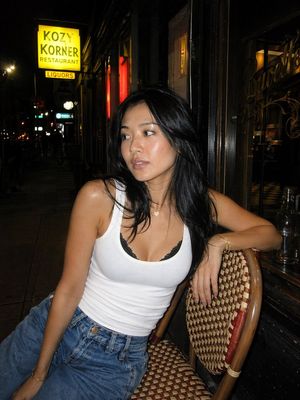 Night Flash Portrait Outside Restaurant