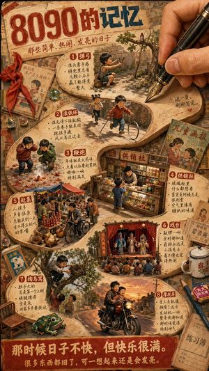 Nostalgic 80s 90s China Memory Poster