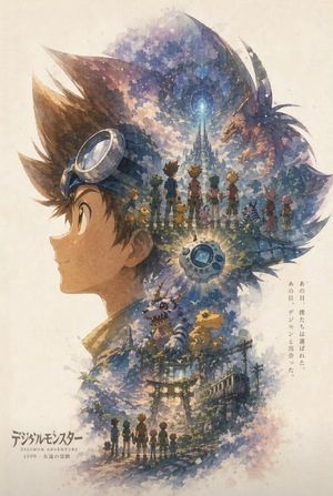 Nostalgic Watercolor Anime Adventure Poster