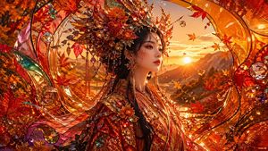 Opulent Autumn Empress at Sunset
