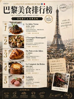 Paris Food Ranking Poster Prompt