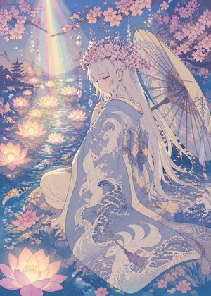 Pastel Anime Kimono by Lotus Pond