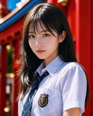 Photoreal Schoolgirl Shrine Portrait