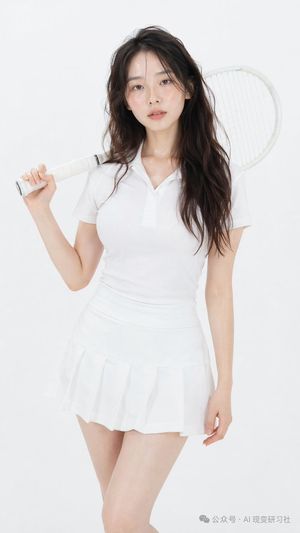 Photorealistic Tennis Player Studio Portrait