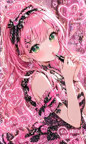 Pink Kawaii Idol Lipstick Portrait