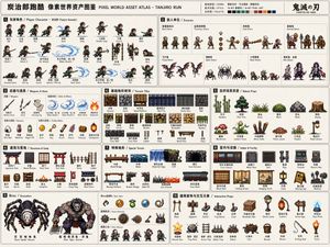 Pixel Game Asset Atlas Template