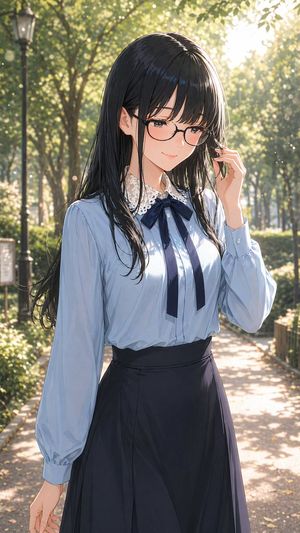 Portrait of a Gentle Woman with Glasses