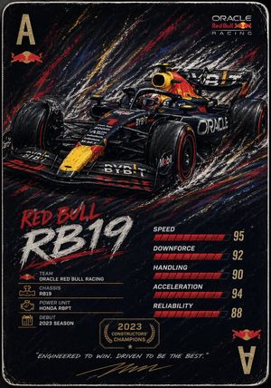Racing Car Trading Card Illustration