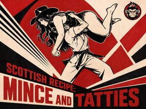 Retro Mince and Tatties Action Poster