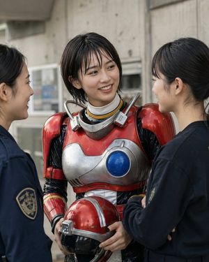 Retro Sci-Fi Heroine With Police