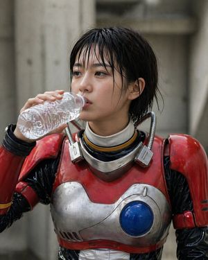 Retro Tokusatsu Armor Candid Portrait