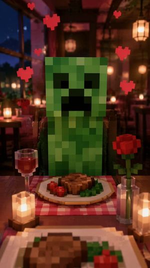 Romantic Voxel Dinner Date