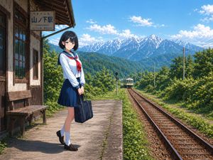 Rural Station Schoolgirl Scene