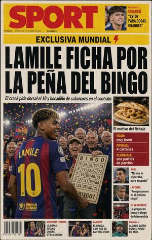 Satirical Spanish Sports Front Page
