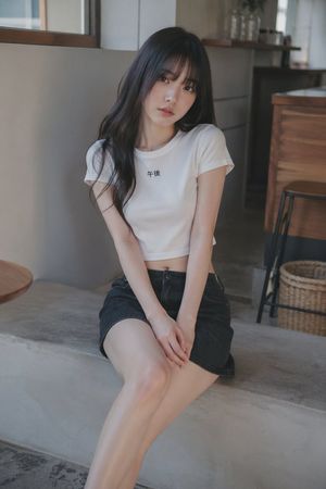 Soft Cafe Portrait of Young Woman