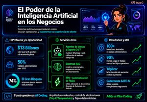 Spanish Neon AI Business Infographic