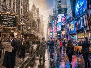 Split-Screen Time Travel Scene