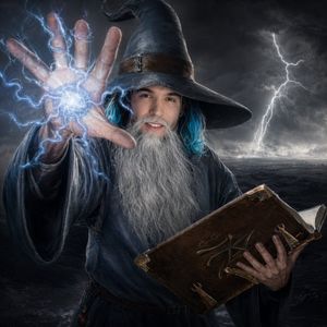 Storm Wizard Casting Lightning