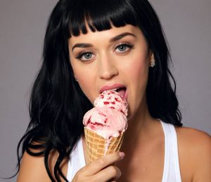 Studio Portrait With Strawberry Ice Cream