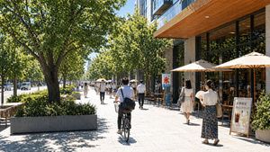 Sunny Japanese Cafe Street Scene