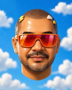 Surreal Floating Head With Censor Block