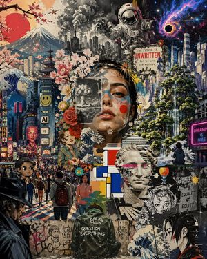 Surreal Futurist Japanese Collage Poster