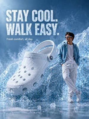 Surreal Giant Clog Advertisement