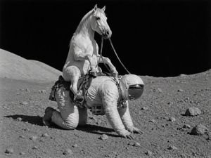 Surreal Lunar Horse Rider