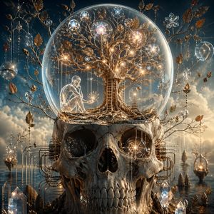 Surreal Skull and Tree of Consciousness