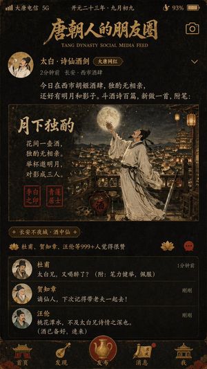Tang Dynasty Social Feed Poster