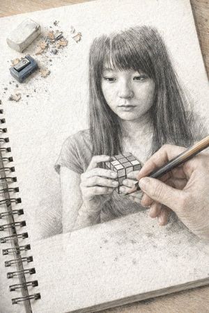 Trompe L'oeil Sketchbook Drawing