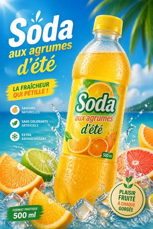 Tropical Citrus Soda Ad Poster